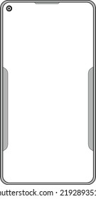New realistic smartphone smartphone collection with blank screen isolated on white background. Vector illustration