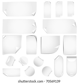 new realistic vector stickers with peeling corners