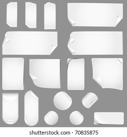 new realistic vector stickers with peeling corners
