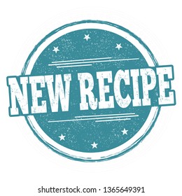 New recipe sign or stamp on white background, vector illustration