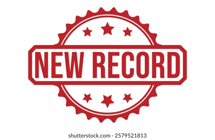 NEW RECORD Red rubber stamp on white background. NEW RECORD stamp sign. NEW RECORD stamp.