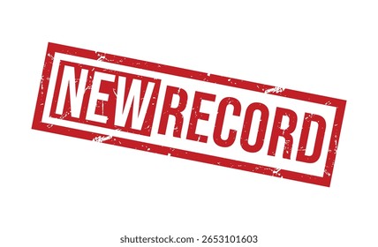 NEW RECORD Red rubber stamp on white background. NEW RECORD stamp sign. NEW RECORD stamp.