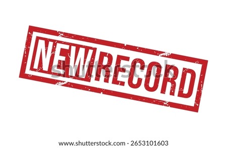 NEW RECORD Red rubber stamp on white background. NEW RECORD stamp sign. NEW RECORD stamp.