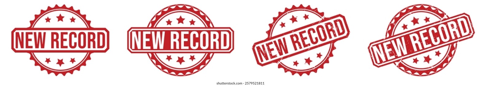 NEW RECORD rubber stamp vector illustration on white background