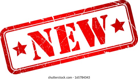 new rectangular red rubber grunge stamp vector