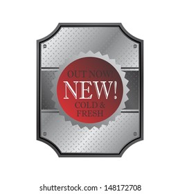 new red commercial business label