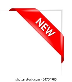 New red corner business ribbon