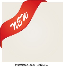 New red corner ribbon
