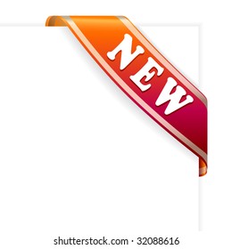 NEW red corner ribbon vector