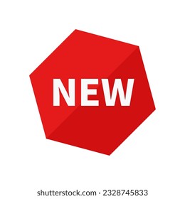 New In Red Duo Color Hexagonal Shape For Announcement
