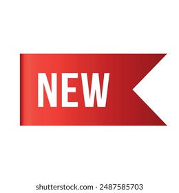 New red flag shopping label exclusive offer badge design template realistic vector illustration. Retail promo shop store paper tag banner marketing advertising coupon attention announce note message