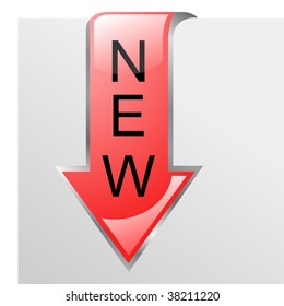 New red glossy bookmark or corner arrow ribbon