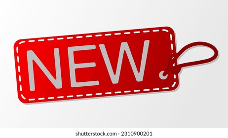 new red label stickers vector illustration design