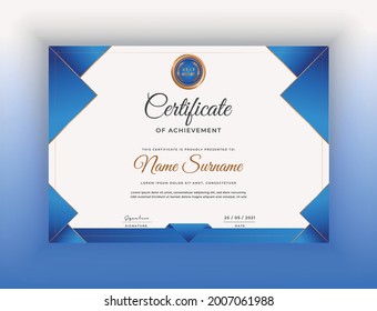 New red prism shape gradient color certificate of achievement design best award certificate