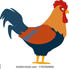 new red rooster editable vector