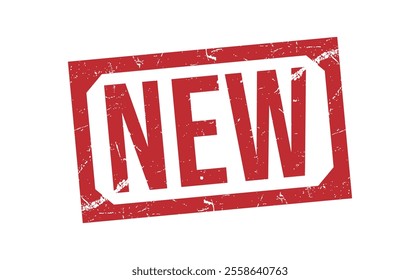 NEW Red rubber stamp on white background. NEW stamp sign. NEW stamp.