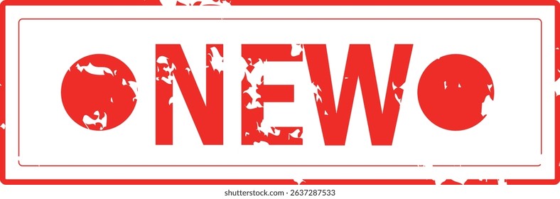NEW - Red Rubber Stamp with text NEW
