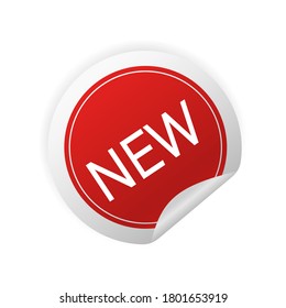 New red sticker on white background. Banner design. Vector illustration.