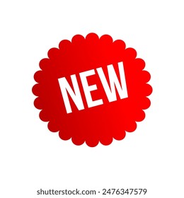 new  red sticker	 - vector illustration