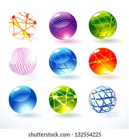 Neue Brechungskugeln. Vektorgrafik.