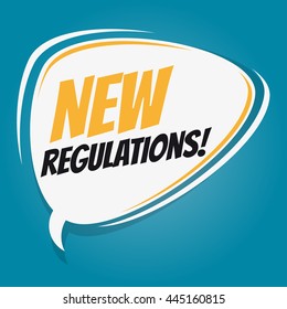 new regulations retro speech bubble