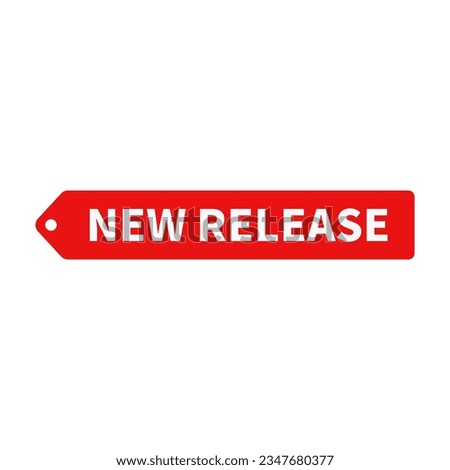 New Release In Red Hanging Tag Shape For Business Promotion
