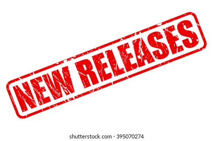 NEW RELEASES RED STAMP TEXT ON WHITE