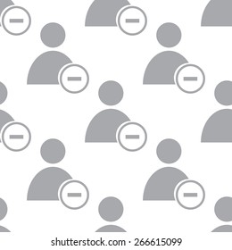 New Remove user white and black seamless pattern for web design. Vector symbol