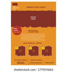 nueva plantilla de diseño de folleto del restaurante