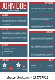 New resume curriculum vitae cv template design with separate categories