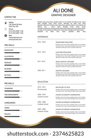 nueva plantilla cv de reanudación imprimible