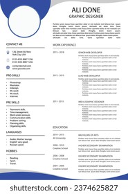 new Resume cv template printable