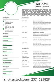 new Resume cv template printable