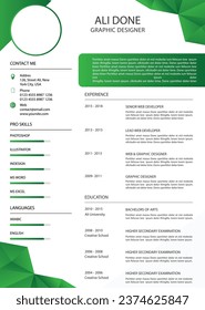new Resume cv template printable