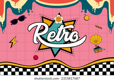 New Retro Liquid Templates Beautiful Concept Vector Illustration