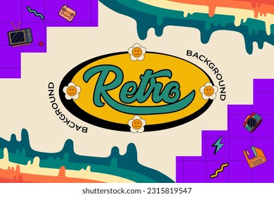 New Retro Liquid Templates Unique Concept Vector Illustration