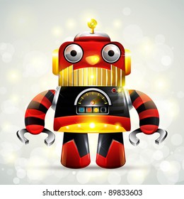 New Retro Robot Toy, Illustrator Vector