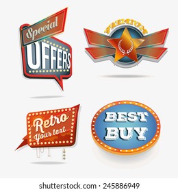 new retro speech bubbles, signs collection Illustration