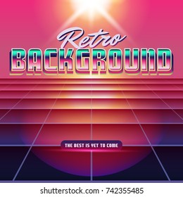 New Retro Wave Background. Synthwave Retro Design And Elements. Isolated artwork object. Suitable for and any print media need.