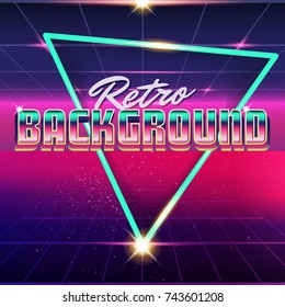 New Retro Wave Background. Synthwave Retro Design And Elements. Isolated artwork object. Suitable for and any print media need.