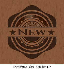 New retro wooden emblem. Vector Illustration.