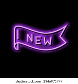 new ribbon banner design neon light sign vector. new ribbon banner design illustration