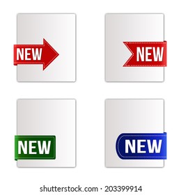 New ribbons set on white, vector illustration