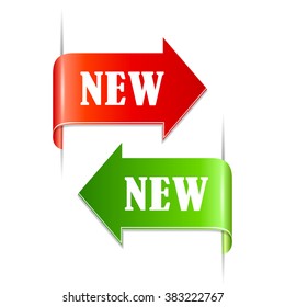 New ribbons set, vector illustration isolated on white background