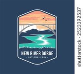 New River Gorge National Park patch logo illustration