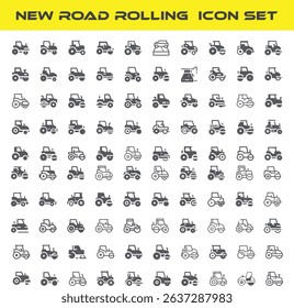 New Road Rolling Icon Set, Creative vector, web and print Icon Design. Maps and Navigation icon set with map, navigation, gps, compass, directions, route, path, destination, location icons