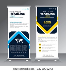 new roll up banner design template, vertical banner template design, business stand tempalte. modern x-banner and standee banner, pull up banner, vector eps 10.