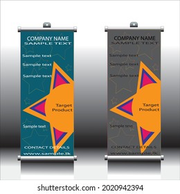 Nuevo diseño de banner de enrollado Vector de plantilla vertical editable, banner x actual y banner de bandera, ilustración vectorial