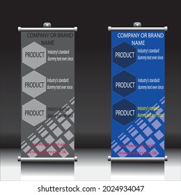 New roll up banner layout Editable vertical template vector, present day x-banner and flag-banner, Vector illustration
