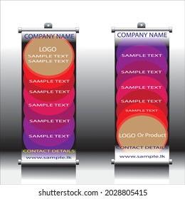 New roll up banner layout Editable vertical template vector, present day x-banner and flag-banner, Vector illustration
